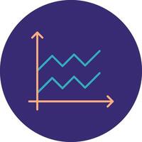 la zona grafico linea Due colore cerchio icona vettore