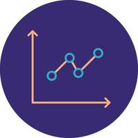 linea Due colore cerchio grafico linea Due colore cerchio icona vettore