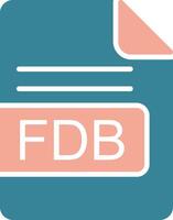 fdb file formato glifo Due colore icona vettore