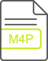 m4p file formato linea Due colore icona vettore