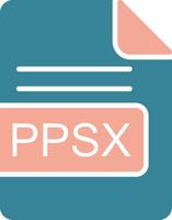 ppsx file formato glifo Due colore icona vettore