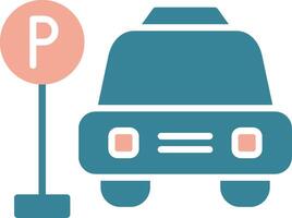icona a due colori del glifo dell'area di parcheggio vettore