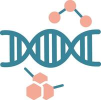 icona del glifo del DNA a due colori vettore