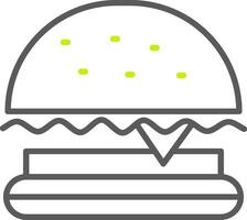 hamburger veloce cibo linea Due colore icona vettore