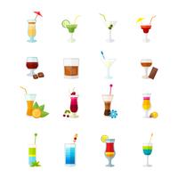 Set di icone multicolore cocktail vettore