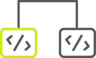 icona a due colori della linea di sviluppo software vettore