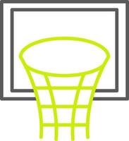 icona a due colori della linea del canestro da basket vettore