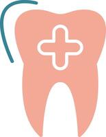 dentale cura glifo Due colore icona vettore