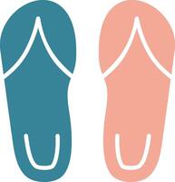 sandali glifo Due colore icona vettore