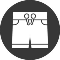 icona glifo invertito pantaloncini vettore
