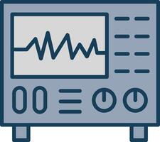 oscilloscopio linea pieno grigio icona vettore