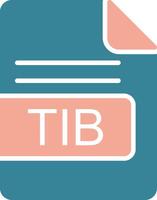 tib file formato glifo Due colore icona vettore