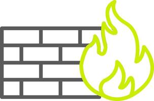 icona a due colori della linea del firewall vettore