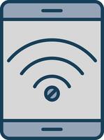 no Wi-Fi linea pieno grigio icona vettore