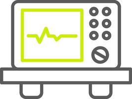 ecg dispositivo linea Due colore icona vettore