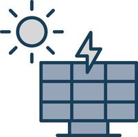 solare energia linea pieno grigio icona vettore