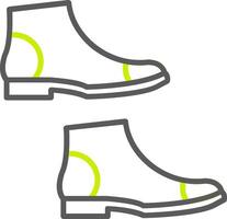 linea di stivali icona a due colori vettore