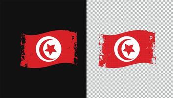 tunisia paese bandiera ondulata trasparente grunge pennello png vettore