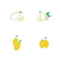 frutta fresca di limone, raccolta di illustrazioni vettoriali