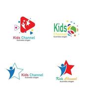 modello di progettazione dell'icona del logo del canale per bambini. illustrazione vettoriale