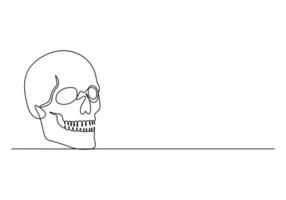 uno continuo linea disegno di umano cranio premio illustrazione vettore