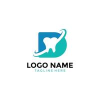 dentale d logo design modello vettore