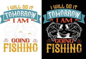 design t-shirt da pesca vettore