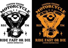 disegno della maglietta della moto vettore