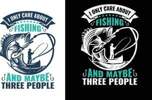 design t-shirt da pesca vettore