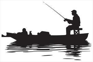 pescatore pesca silhouette illustrazione vettore