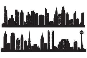 impostato di città silhouette gratuito design vettore