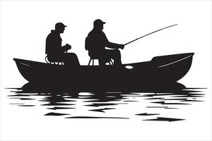 pescatore pesca silhouette illustrazione vettore