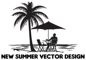 un' impostato di estate silhouette illustrazione gratuito design vettore