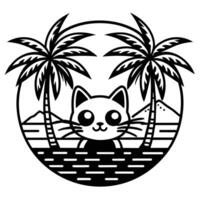 un elegante gatto su vacanza indossare buio occhiali da sole illustrazione vettore