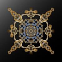 3d mandala caleidoscopio etnico motivi pendenza metallico stilizzato fiocco di neve elemento vettore