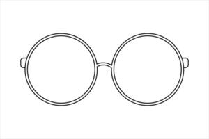 singolo linea illustrazione occhiali da sole con bianca telaio di elegante il giro occhiali.accessori per estate. vettore