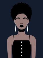 moda africano nero donna pop arte manifesto minimalista dipingere pastello colore piatto vettore