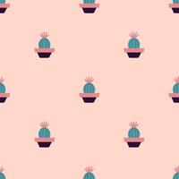 carino cactus nel boho stile. cactus senza soluzione di continuità modello. di moda boho modello. cactus tessuto Stampa design. succulento tessile. piatto disegno, scarabocchio stile, pesca fuzz sfondo vettore