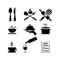 cucinando icone impostare. illustrazione vettore