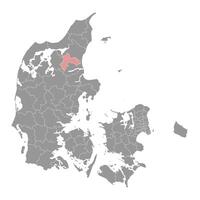 riprodotto comune carta geografica, amministrativo divisione di Danimarca. illustrazione. vettore