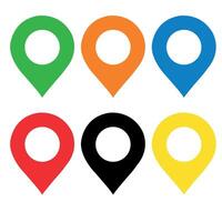 Posizione icona, carta geografica spille, GPS navigazione. vettore