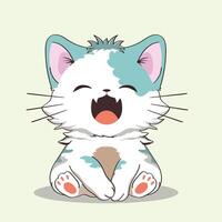 anime cartone animato personaggi carino gatti nel primavera immagini, contento carino, arte, animali, gattini, animali domestici, grafica, gatti vettore