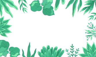 modello con astratto verde foglie, orizzontale sfondo, spazio per testo. illustrazione per bandiera e manifesto design. vettore
