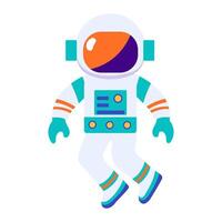 cartone animato astronauta su bianca sfondo vettore