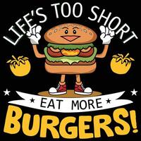 hamburger illustrazione t camicia design isolato su bianca sfondo vettore