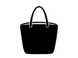 nero totalizzatore Borsa silhouette. illustrazione. monocromatico shopping Borsa icona. minimalista design. logo, pittogramma, cartello, Stampa. concetto di riutilizzabile borse, eco-friendly acquisti. isolato su bianca sfondo vettore