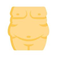 obesità piatto mostrando Grasso maschio figura, pronto per uso icona vettore