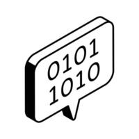 binario messaggi icona disegno, adatto per mobile applicazioni vettore