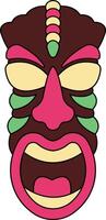 illustrazione di etnico tiki maschera. hawaiano totem cultura nel cartone animato design vettore