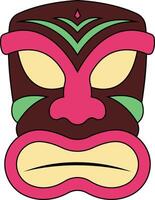 illustrazione di etnico tiki maschera. hawaiano totem cultura nel cartone animato design vettore